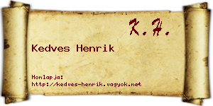 Kedves Henrik névjegykártya