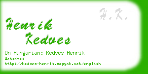 henrik kedves business card